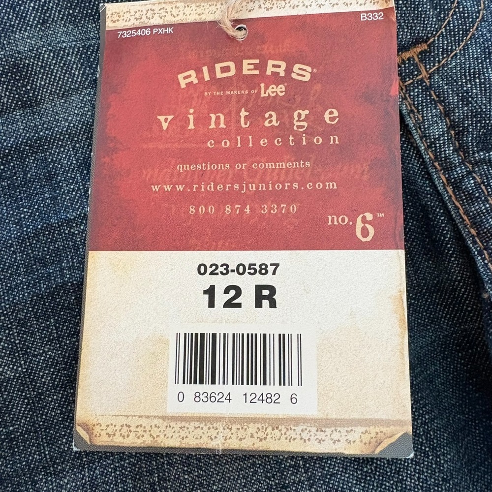 NWT‎ Riders by Lee Vintage Collection Navy Dark Wash Bootcut Jeans YST Size 12 - Picture 7 of 15